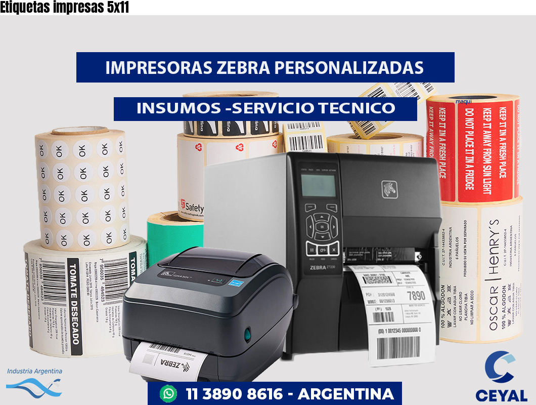 Etiquetas impresas 5x11