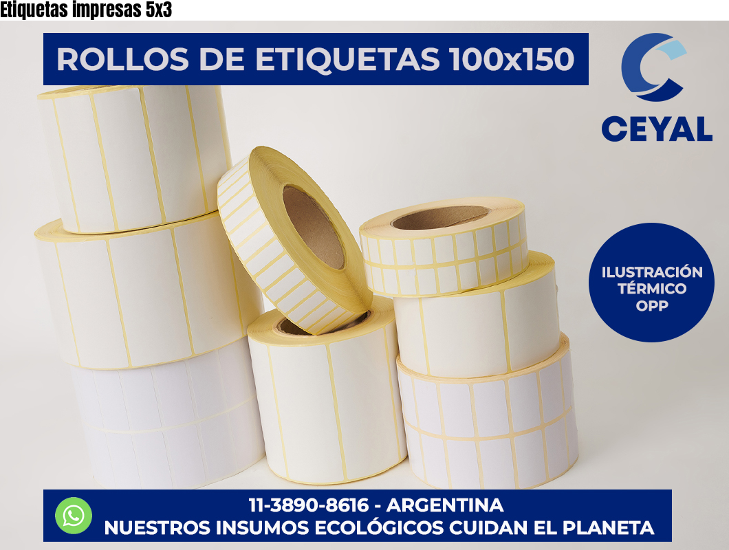 Etiquetas impresas 5×3