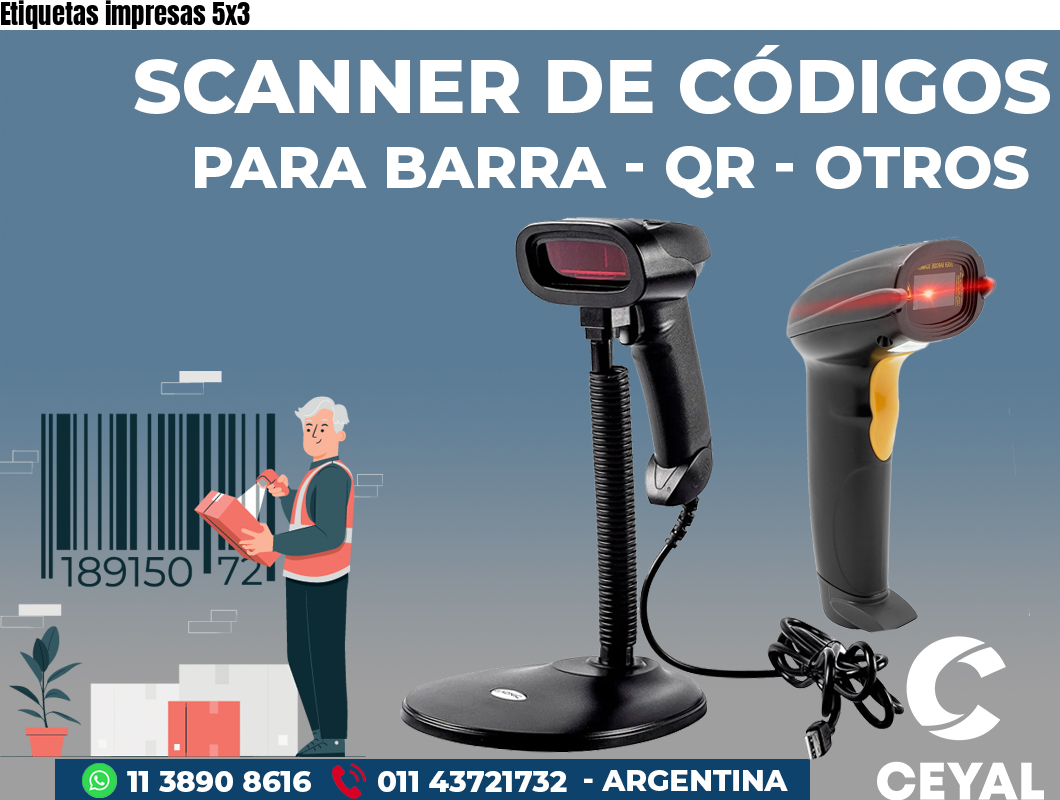Etiquetas impresas 5x3