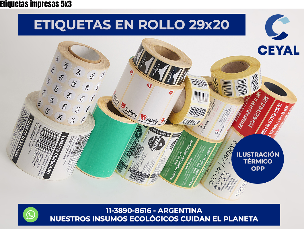 Etiquetas impresas 5×3