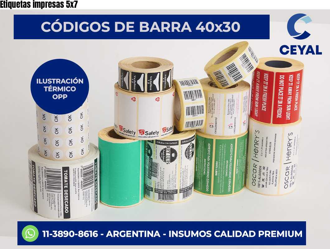 Etiquetas impresas 5×7