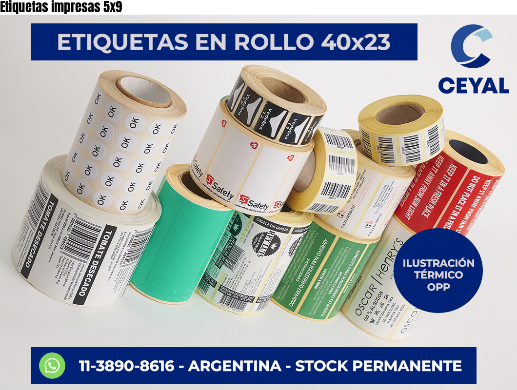 Etiquetas impresas 5×9