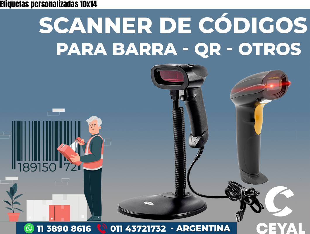 Etiquetas personalizadas 10x14
