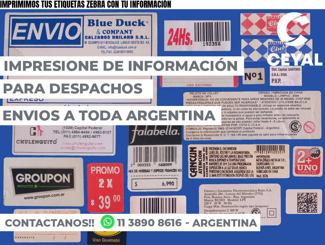 IMPRIMIMOS TUS ETIQUETAS ZEBRA CON TU INFORMACIÓN