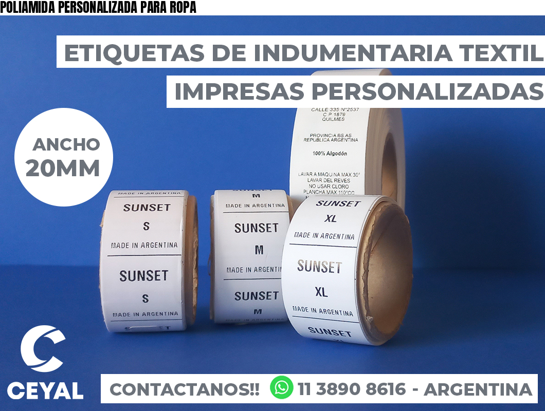 POLIAMIDA PERSONALIZADA PARA ROPA