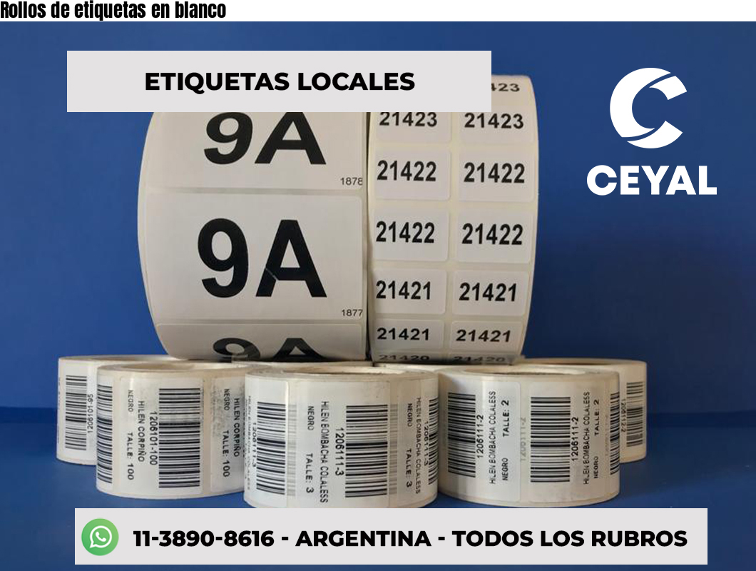 Rollos de etiquetas en blanco