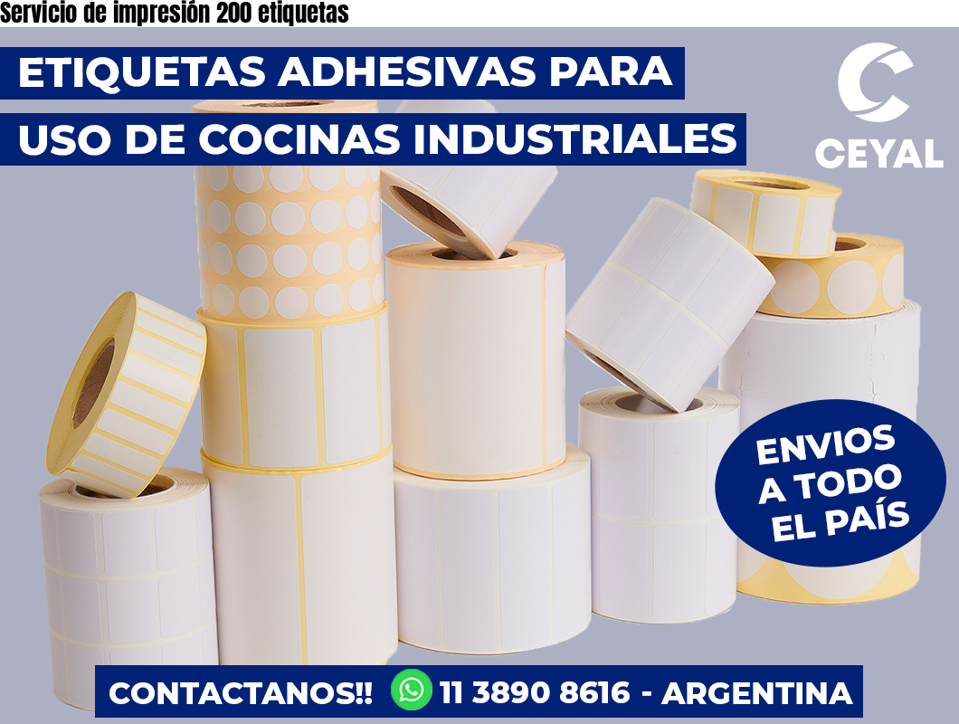 Servicio de impresión 200 etiquetas