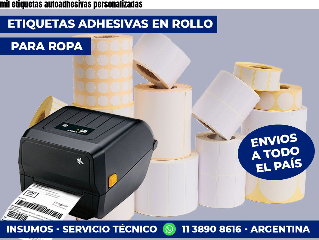 mil etiquetas autoadhesivas personalizadas