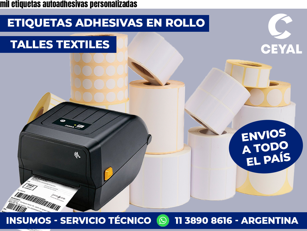 mil etiquetas autoadhesivas personalizadas