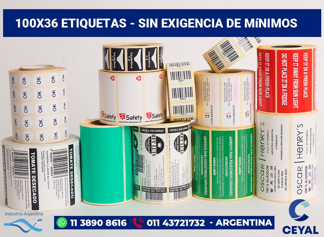 100×36 Etiquetas