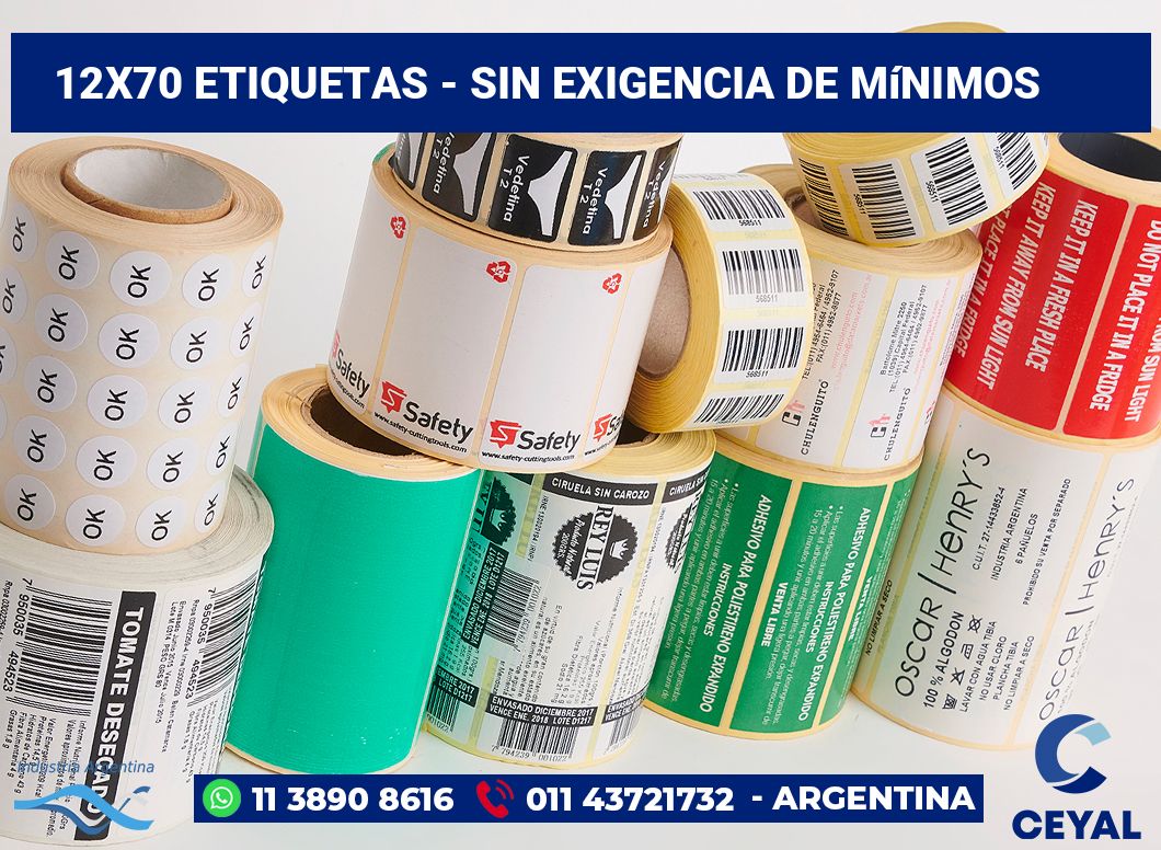 12×70 Etiquetas
