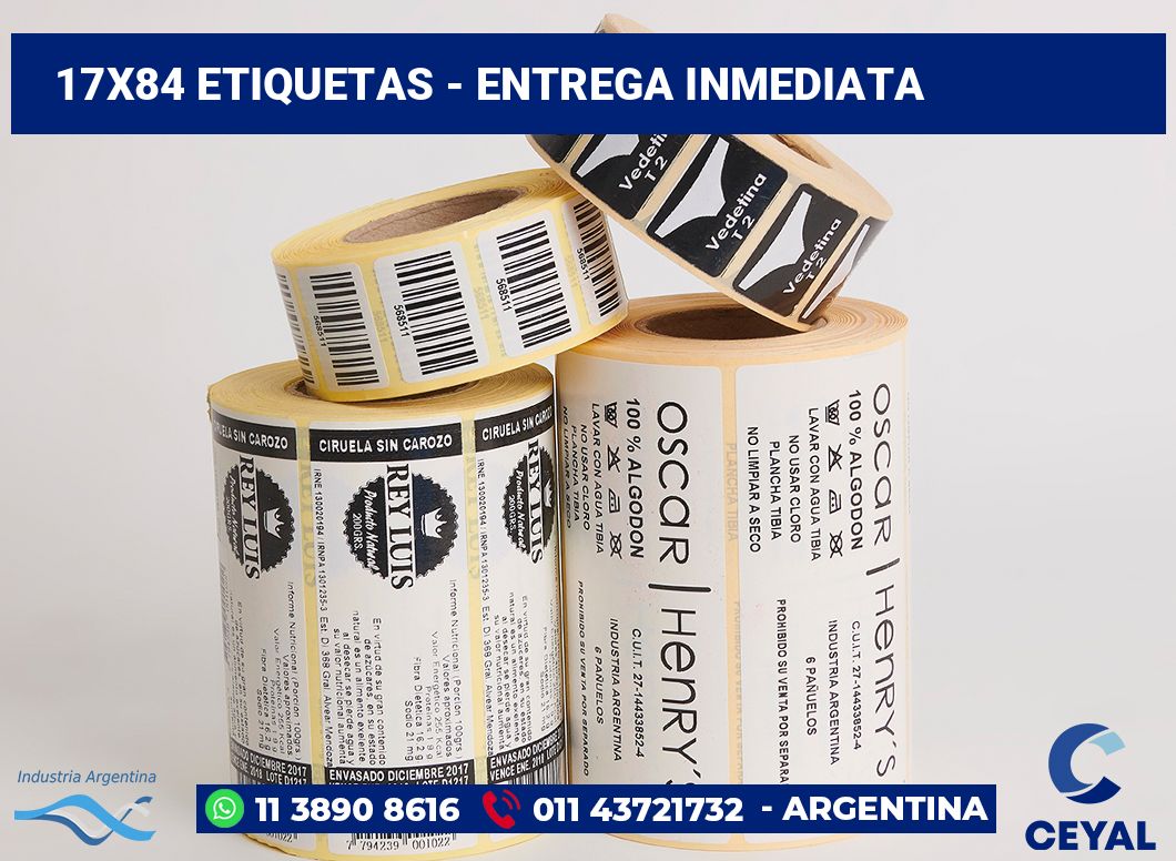17×84 Etiquetas