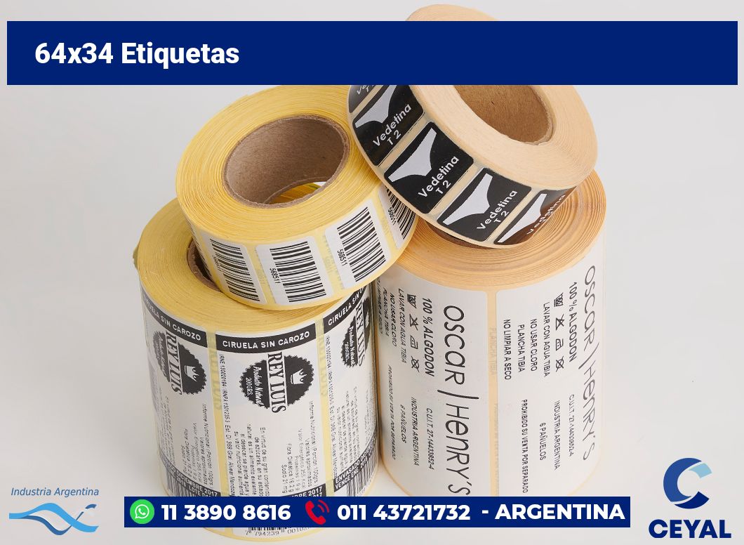 64×34 Etiquetas