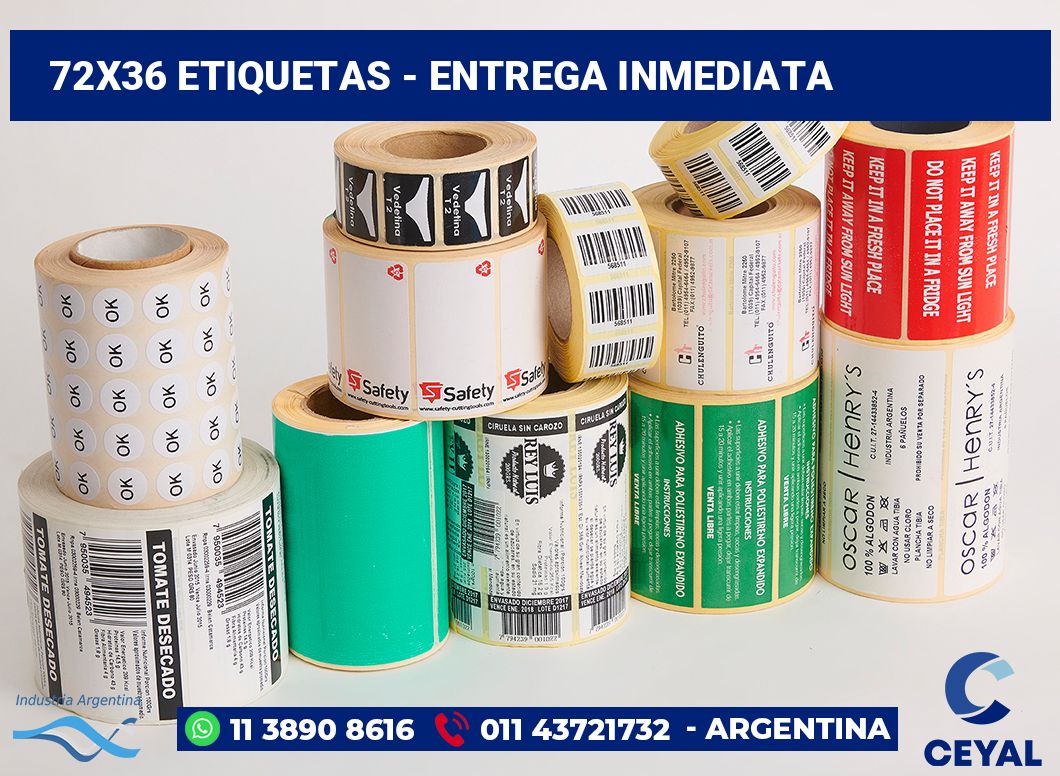 72×36 Etiquetas