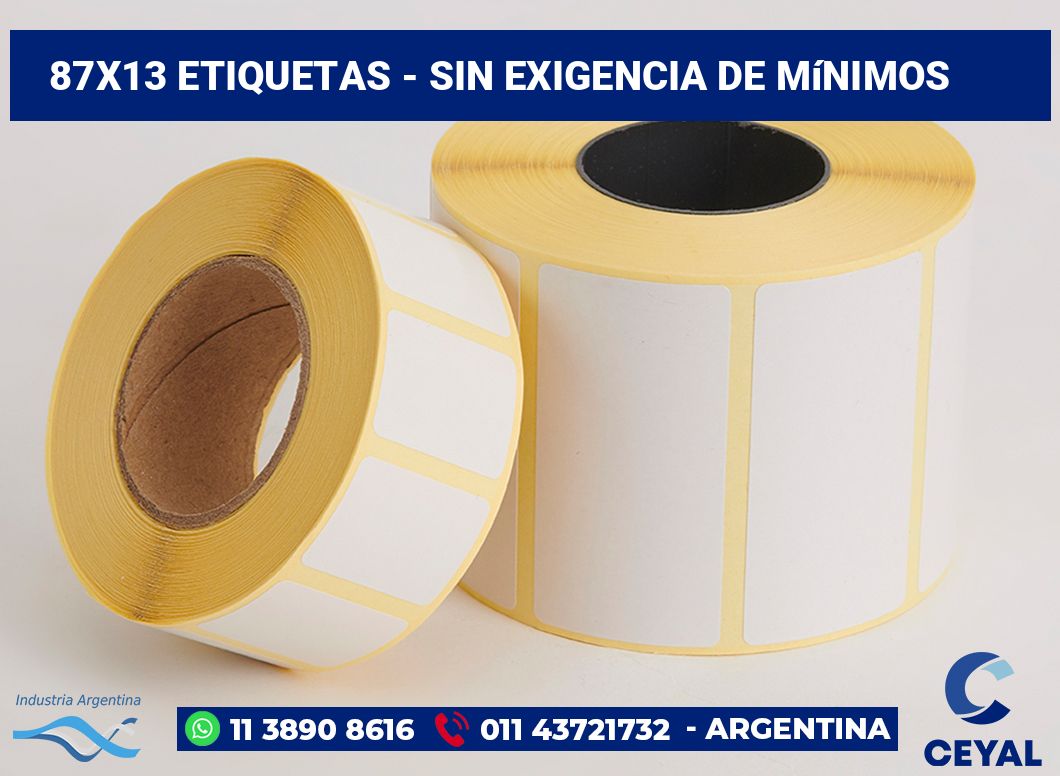 87x13 Etiquetas