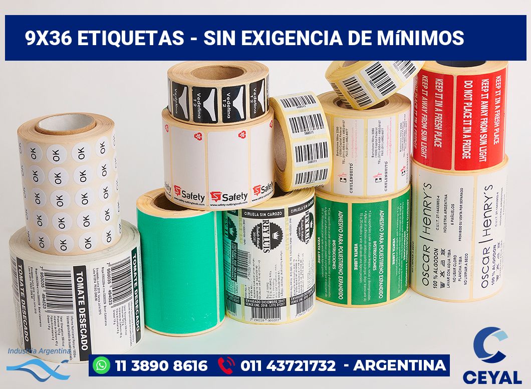 9×36 Etiquetas