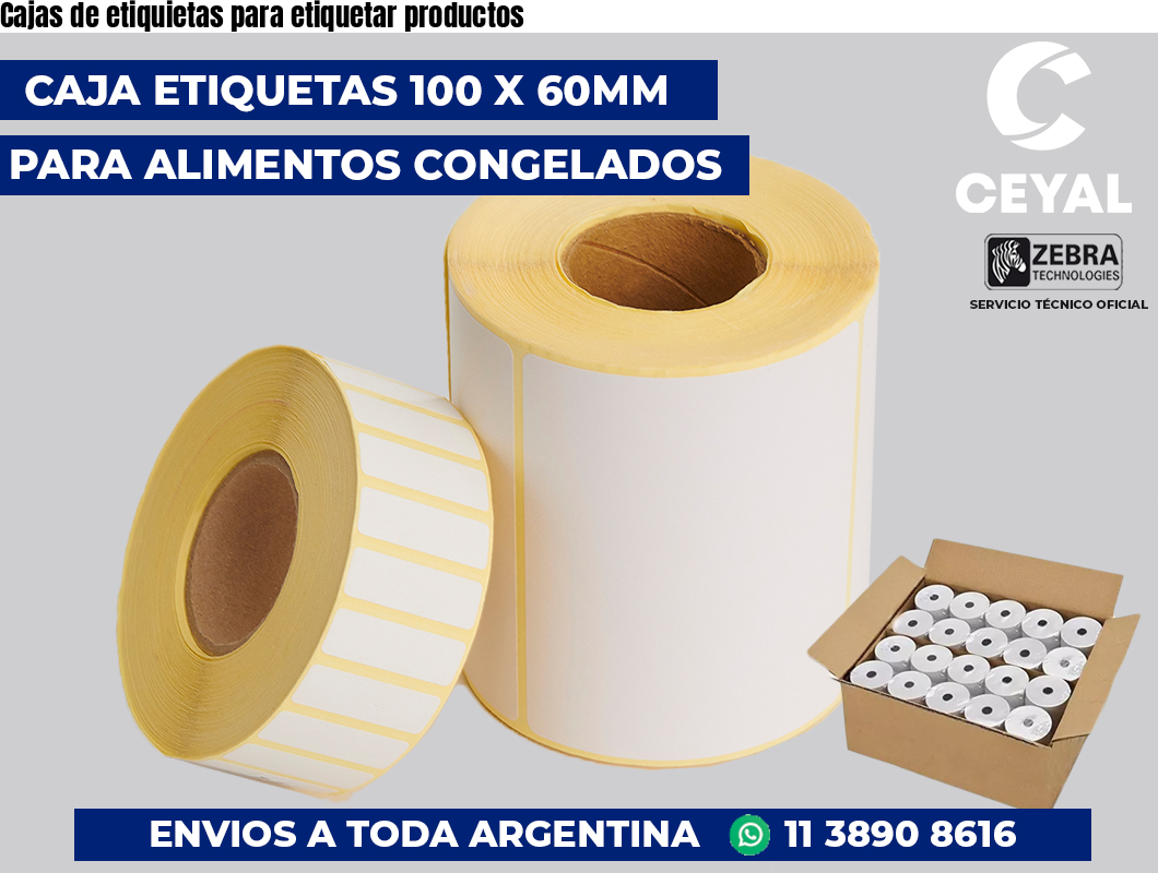 Cajas de etiquietas para etiquetar productos