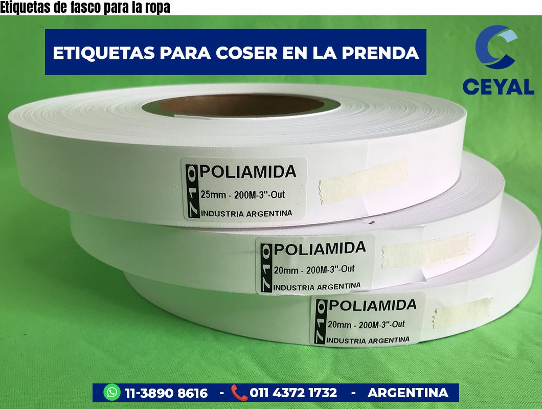 Etiquetas de fasco para la ropa