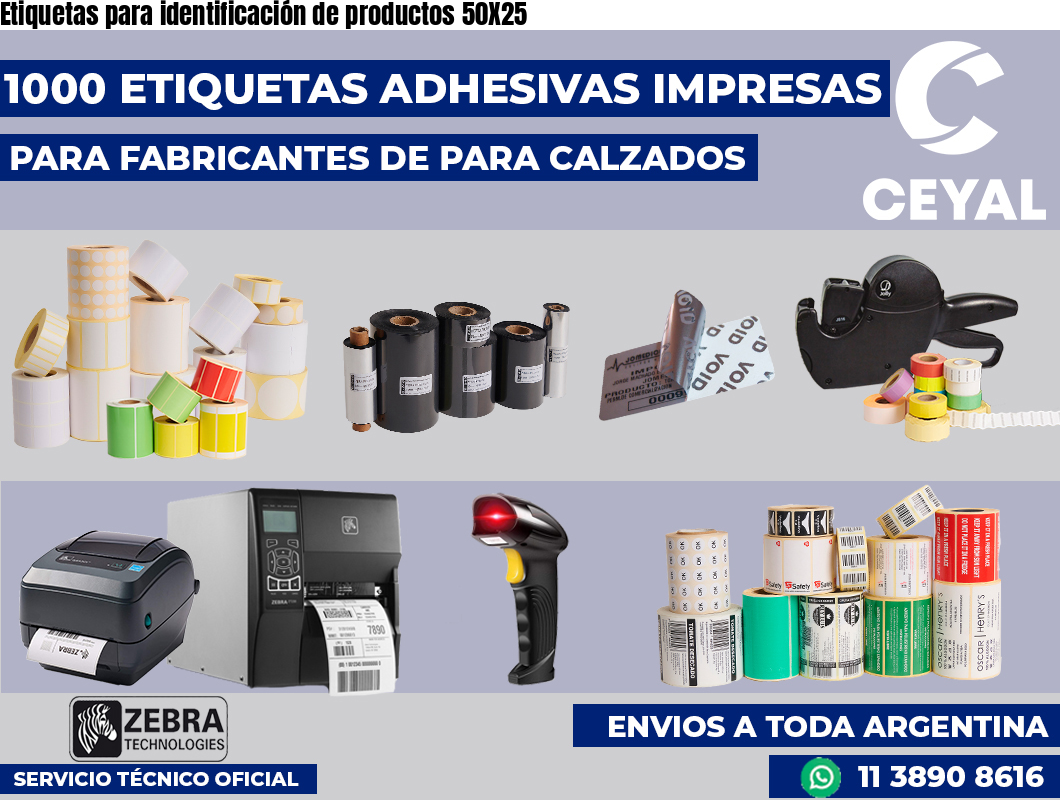 Etiquetas para identificación de productos 50X25