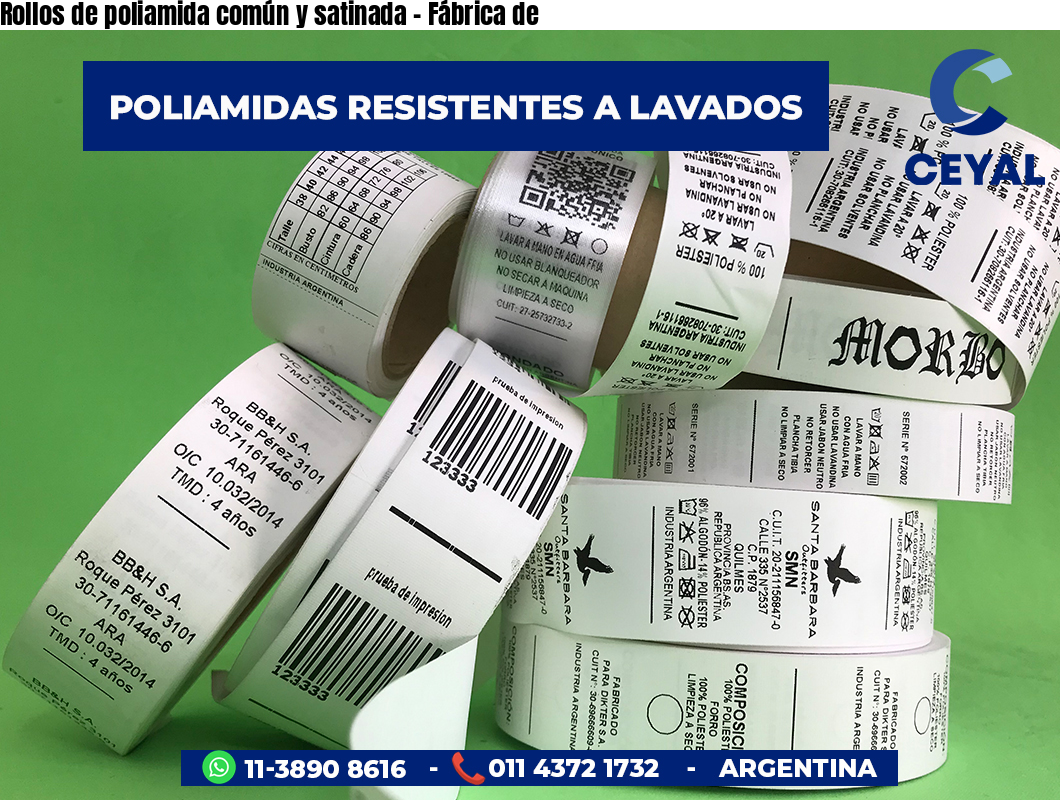 Rollos de poliamida común y satinada - Fábrica de
