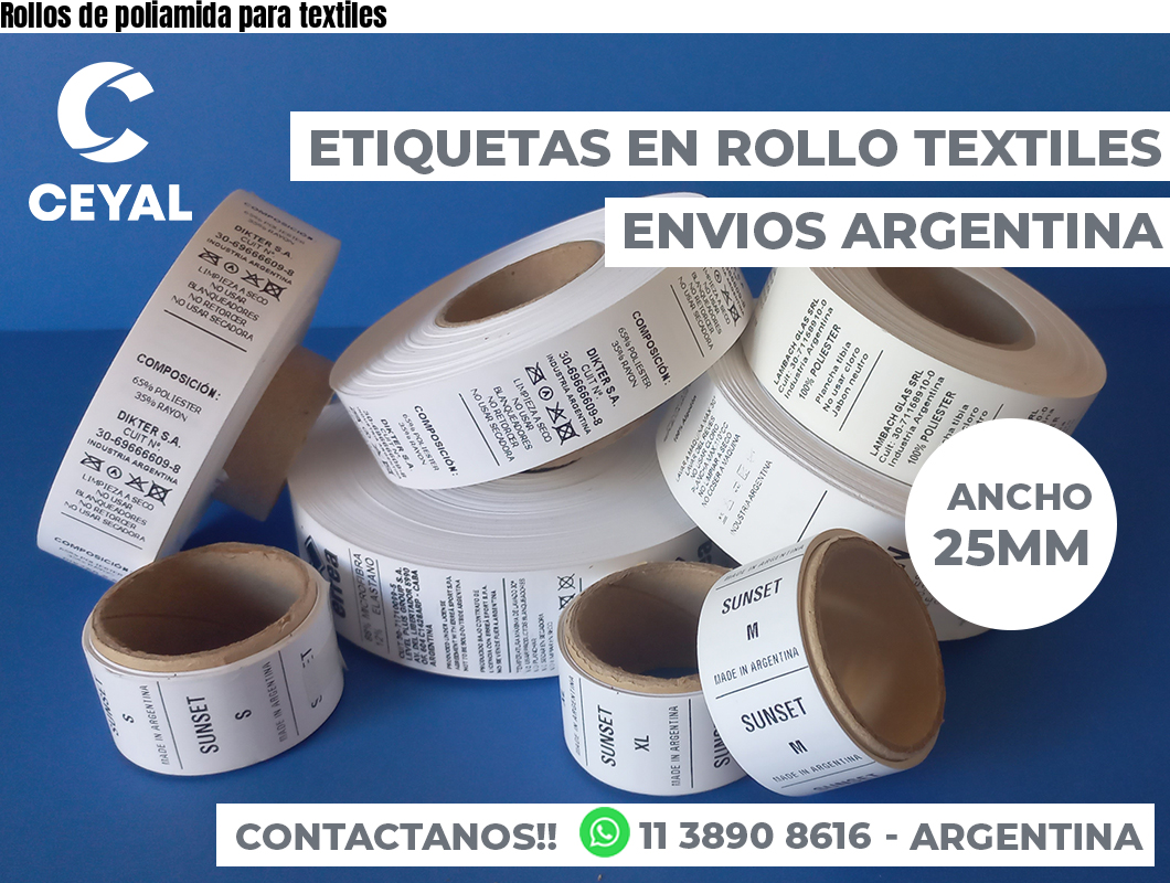 Rollos de poliamida para textiles