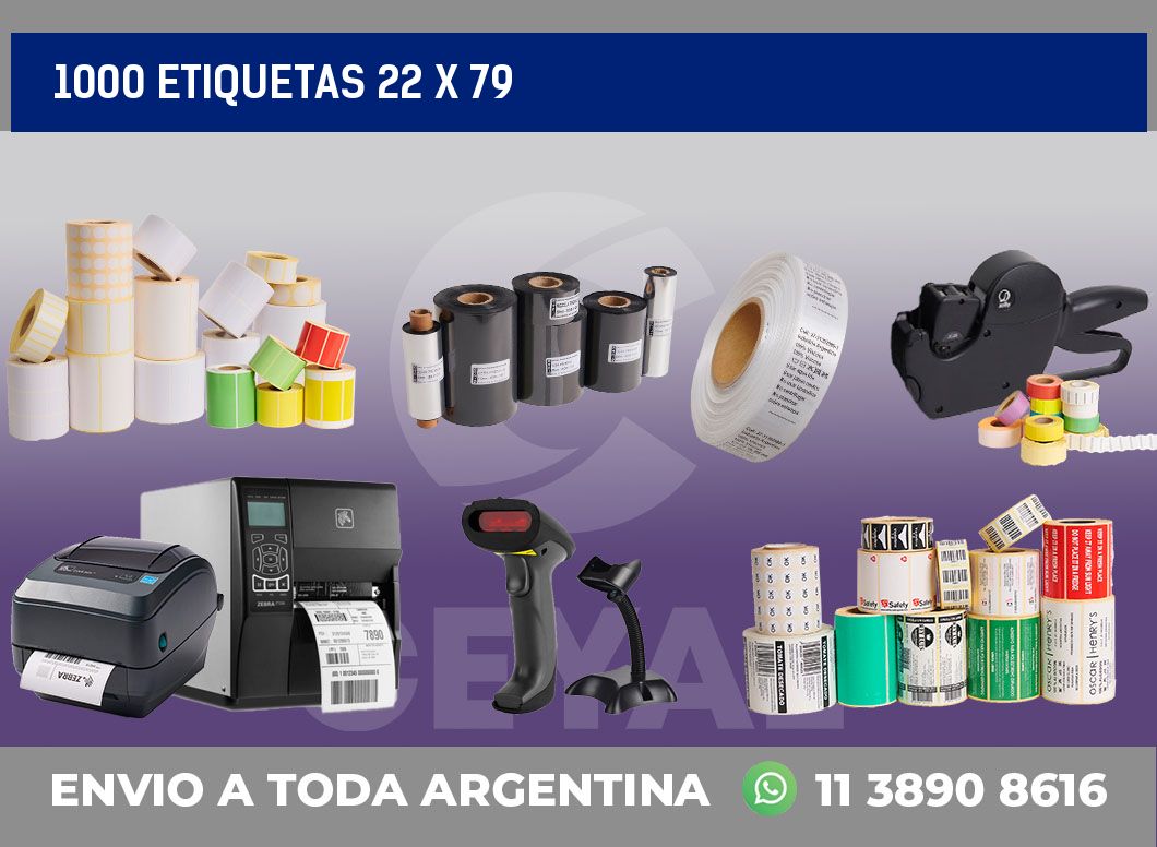 1000 etiquetas 22 x 79