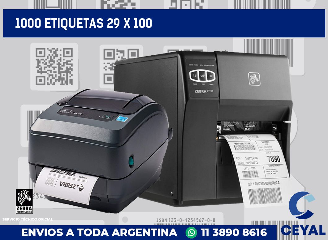 1000 etiquetas 29 x 100