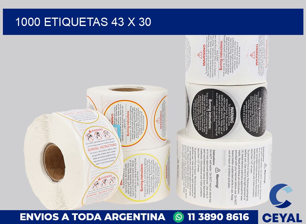 1000 etiquetas 43 x 30