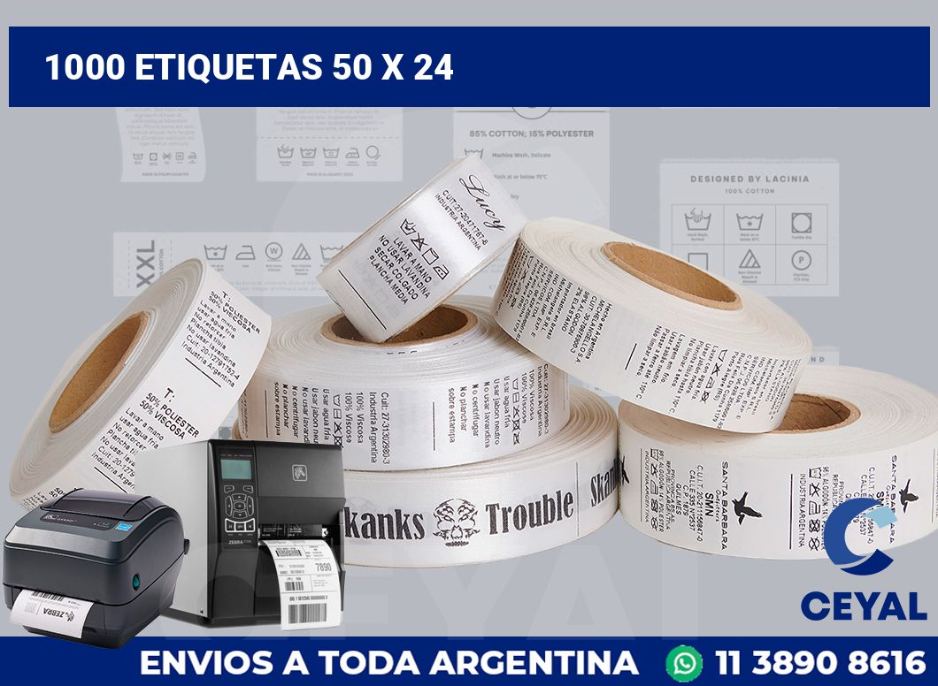 1000 etiquetas 50 x 24