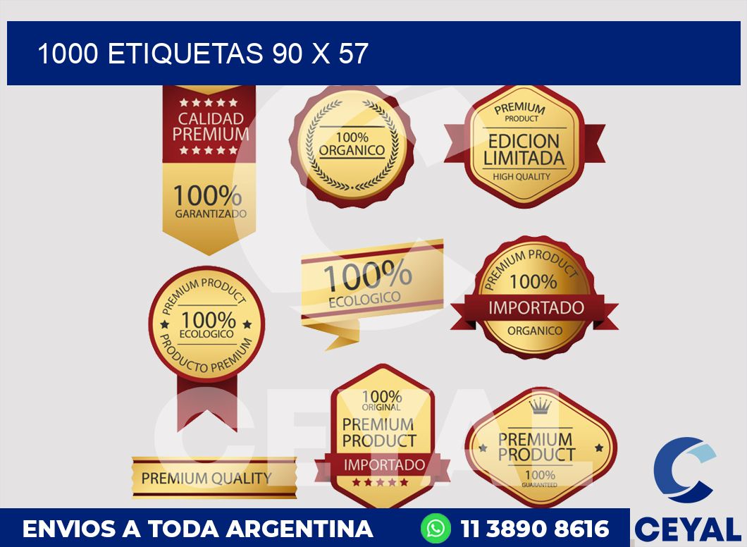 1000 etiquetas 90 x 57