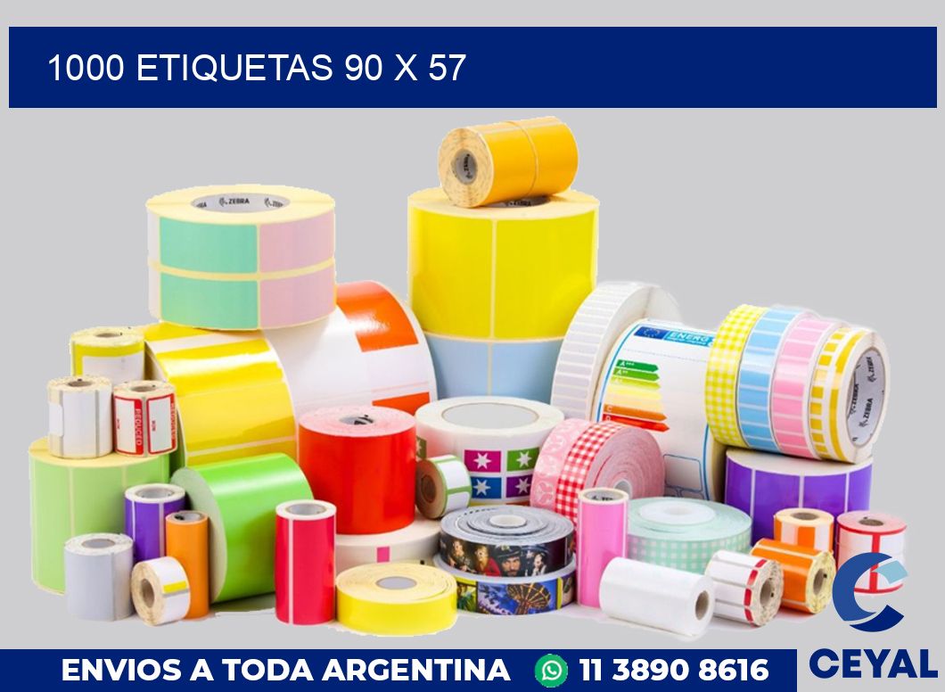 1000 etiquetas 90 x 57