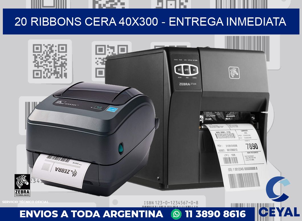 20 Ribbons cera 40x300 - Entrega inmediata