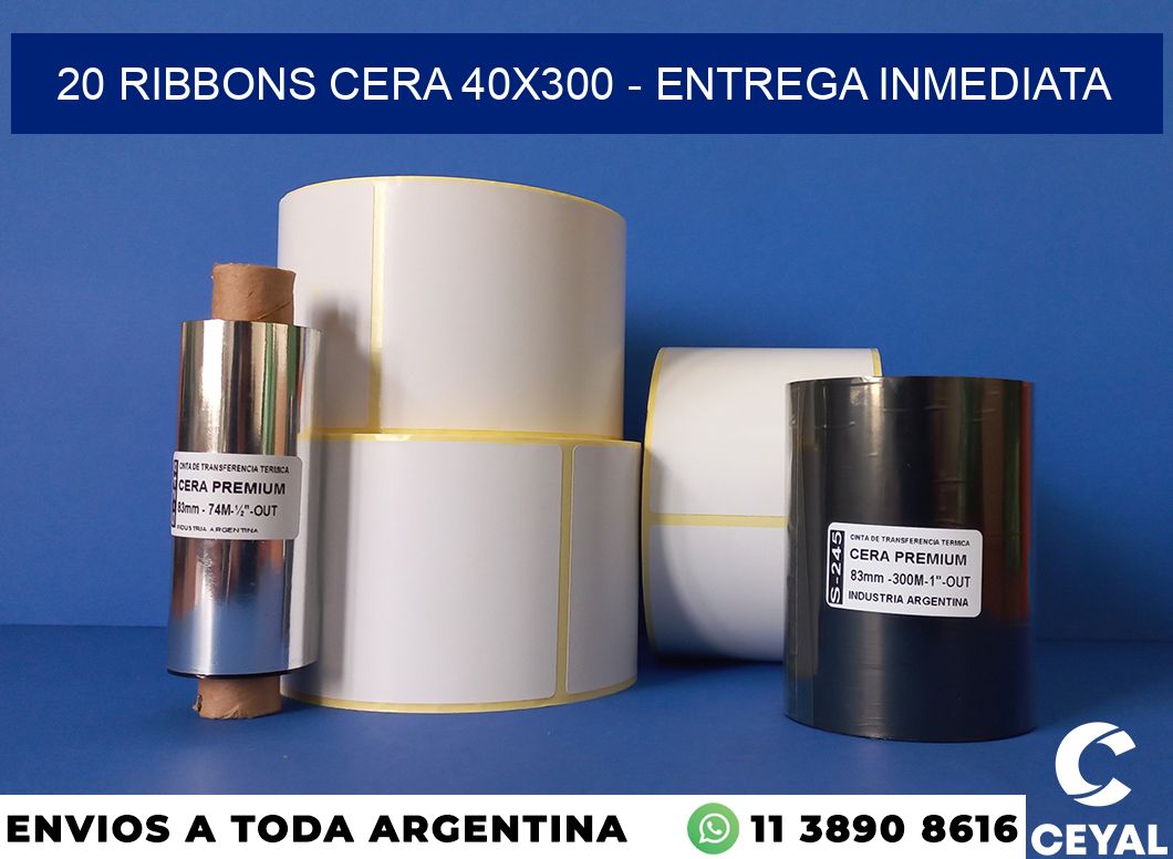 20 Ribbons cera 40×300 – Entrega inmediata