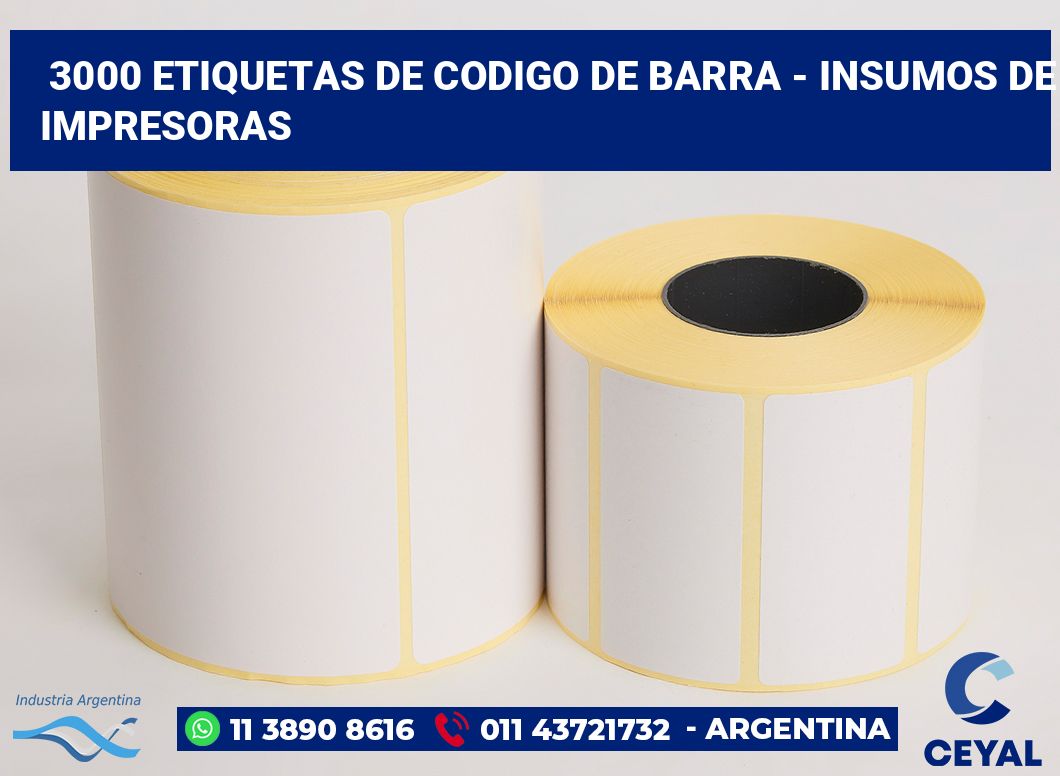 3000 Etiquetas de codigo de barra - insumos de impresoras