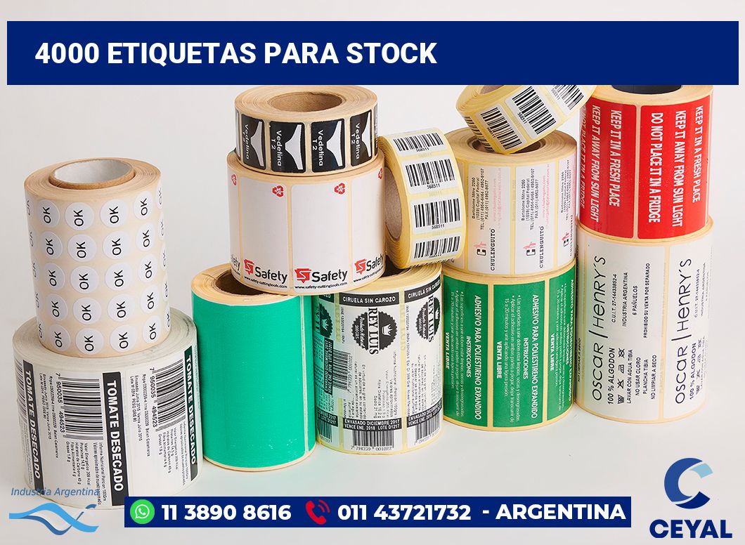4000 Etiquetas para stock