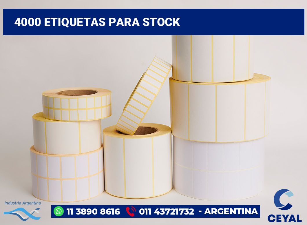 4000 Etiquetas para stock