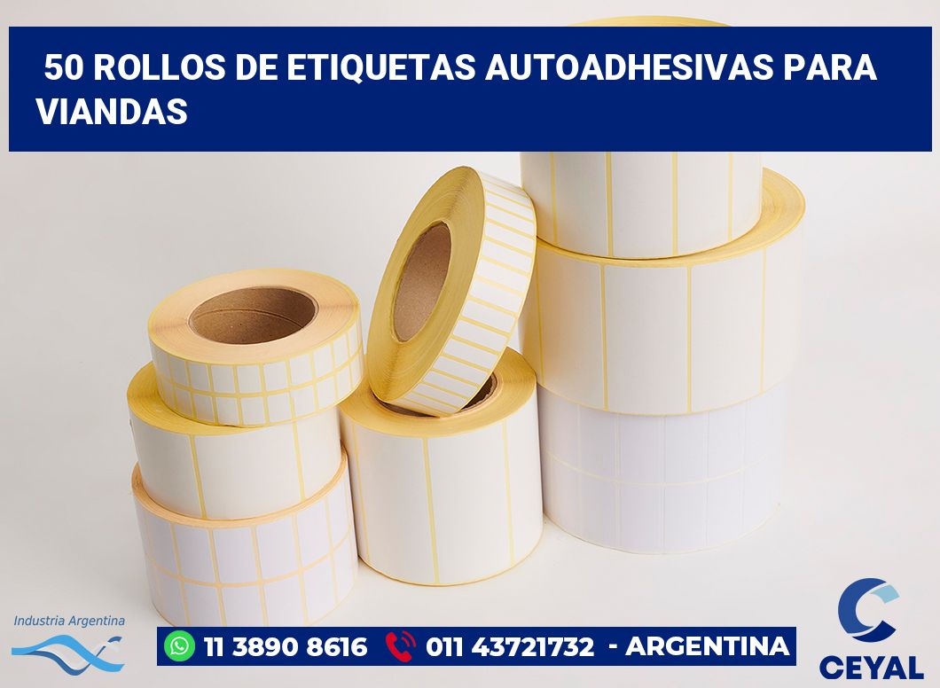 50 Rollos de etiquetas autoadhesivas para viandas