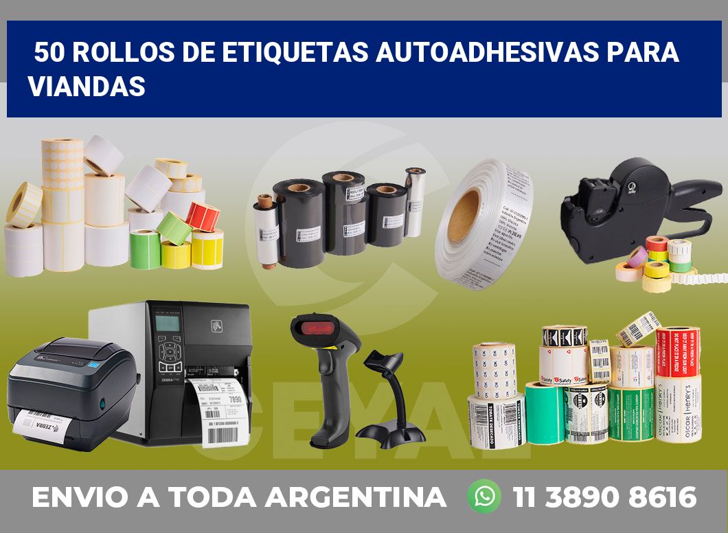 50 Rollos de etiquetas autoadhesivas para viandas