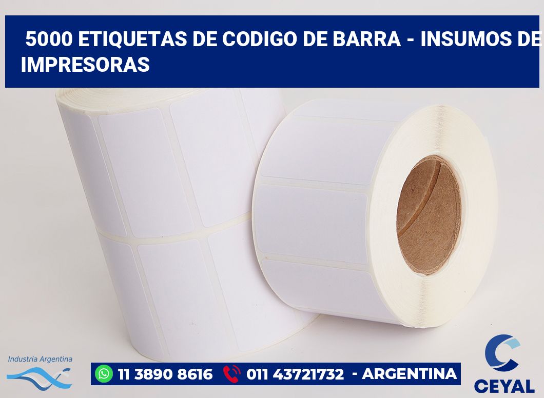 5000 Etiquetas de codigo de barra - insumos de impresoras