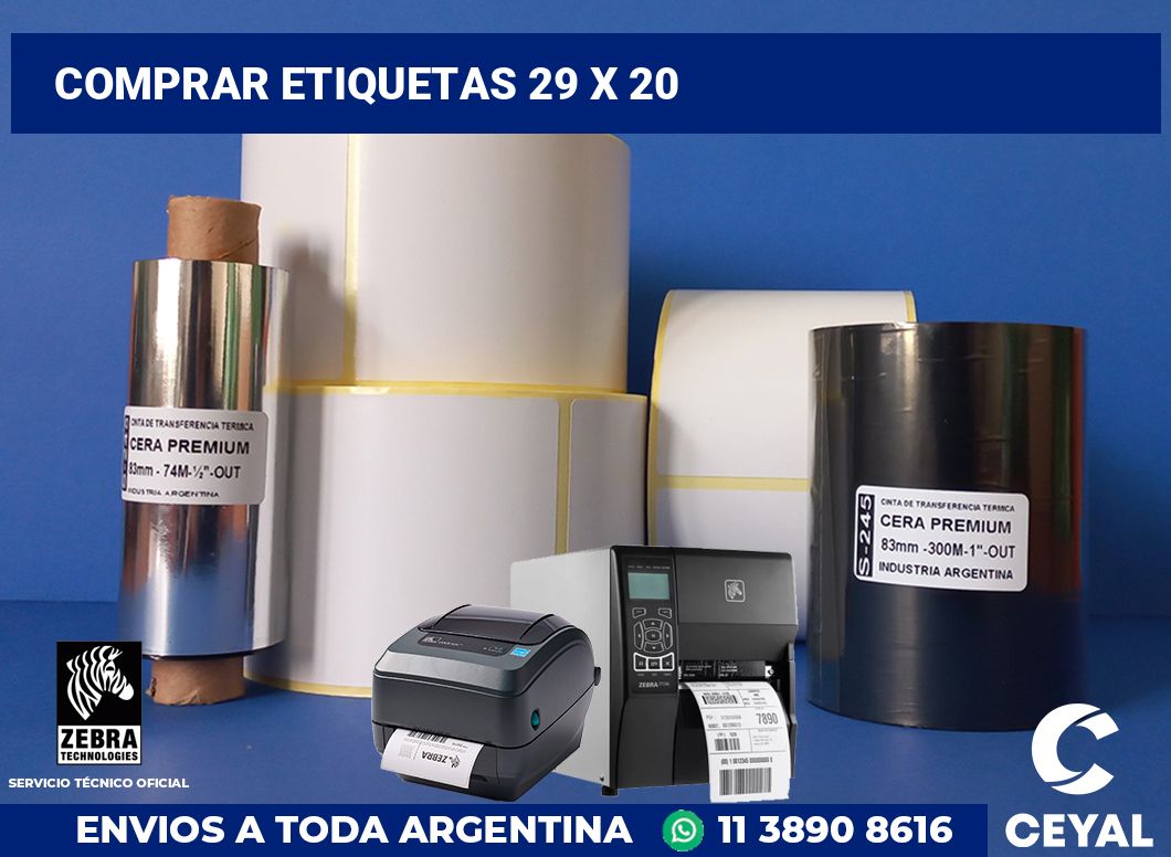 Comprar etiquetas 29 x 20