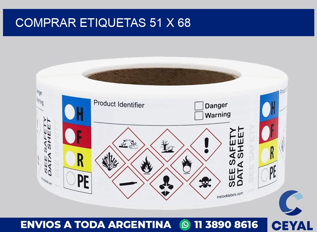 Comprar etiquetas 51 x 68