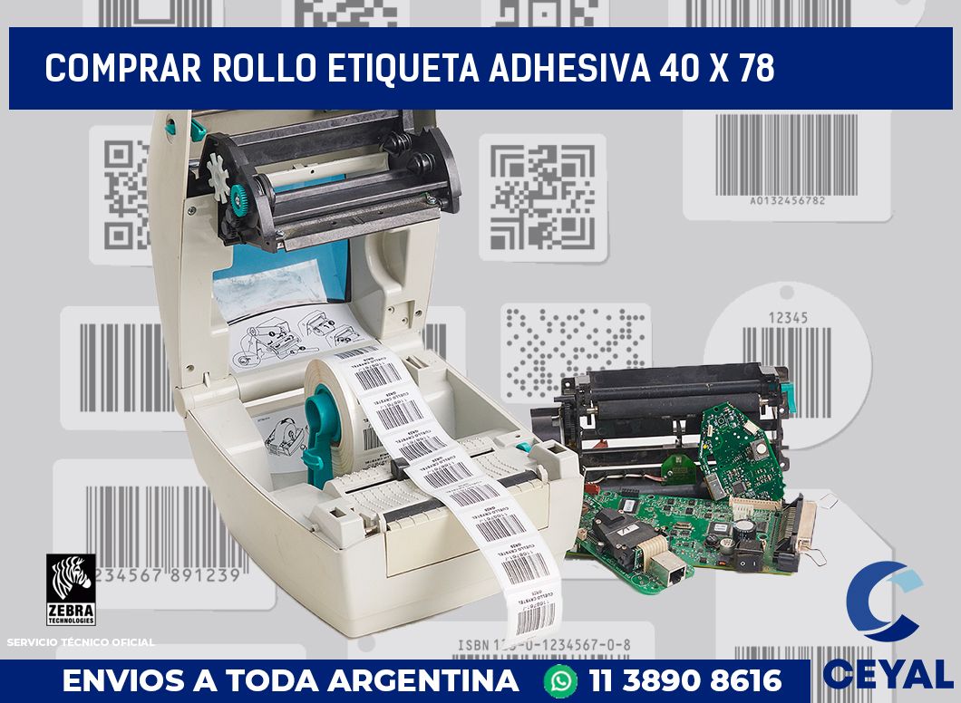 Comprar rollo etiqueta adhesiva 40 x 78