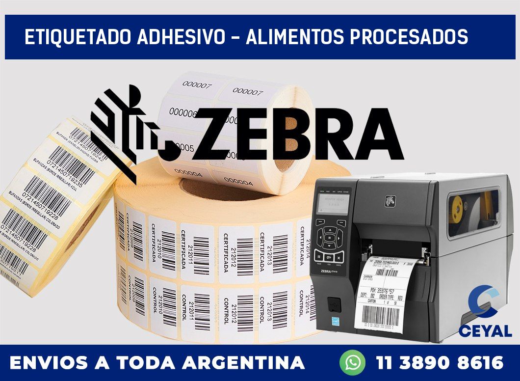 Etiquetado adhesivo - alimentos procesados