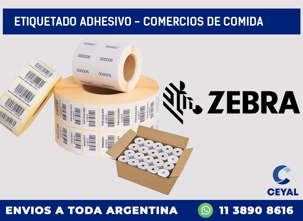 Etiquetado adhesivo – comercios de comida