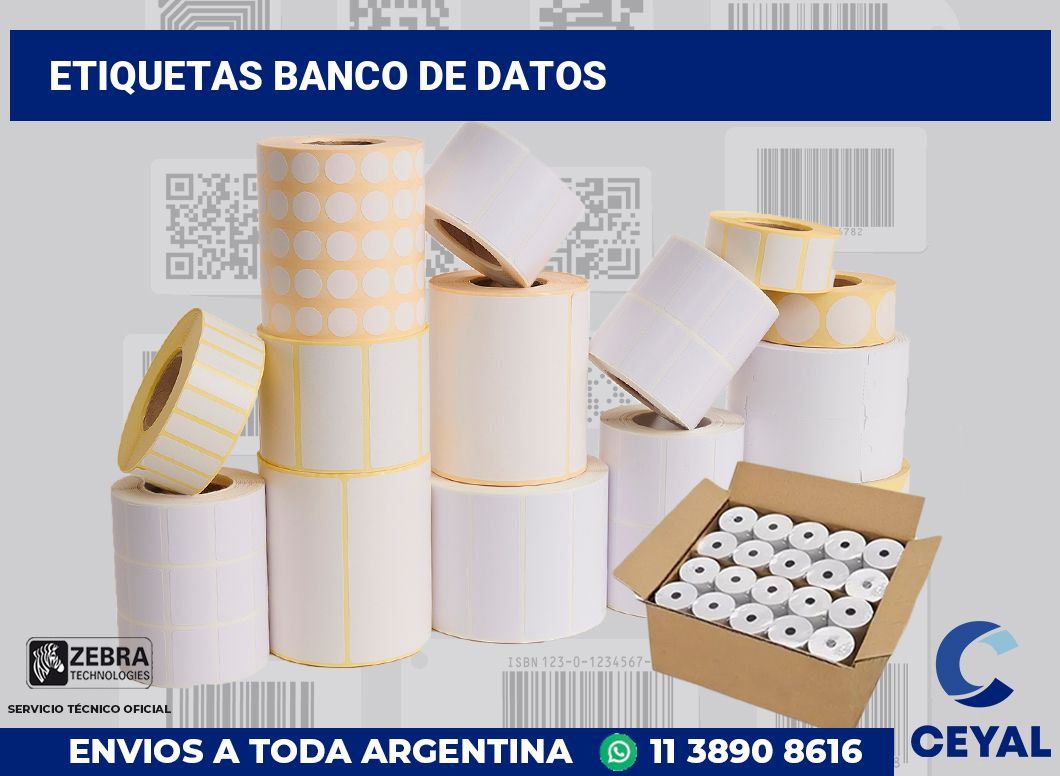 Etiquetas Banco de datos