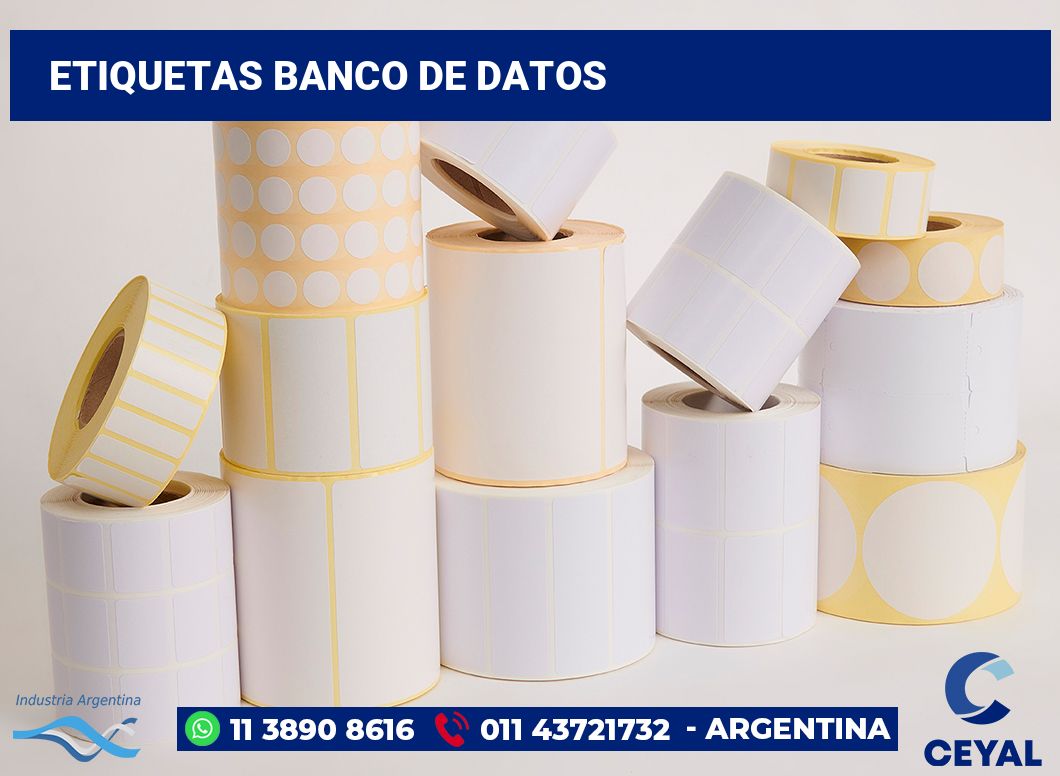 Etiquetas Banco de datos