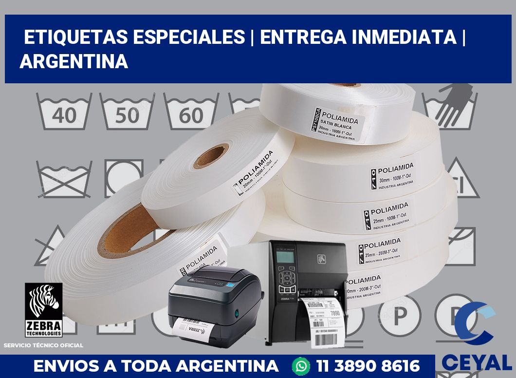 Etiquetas especiales | Entrega inmediata | Argentina