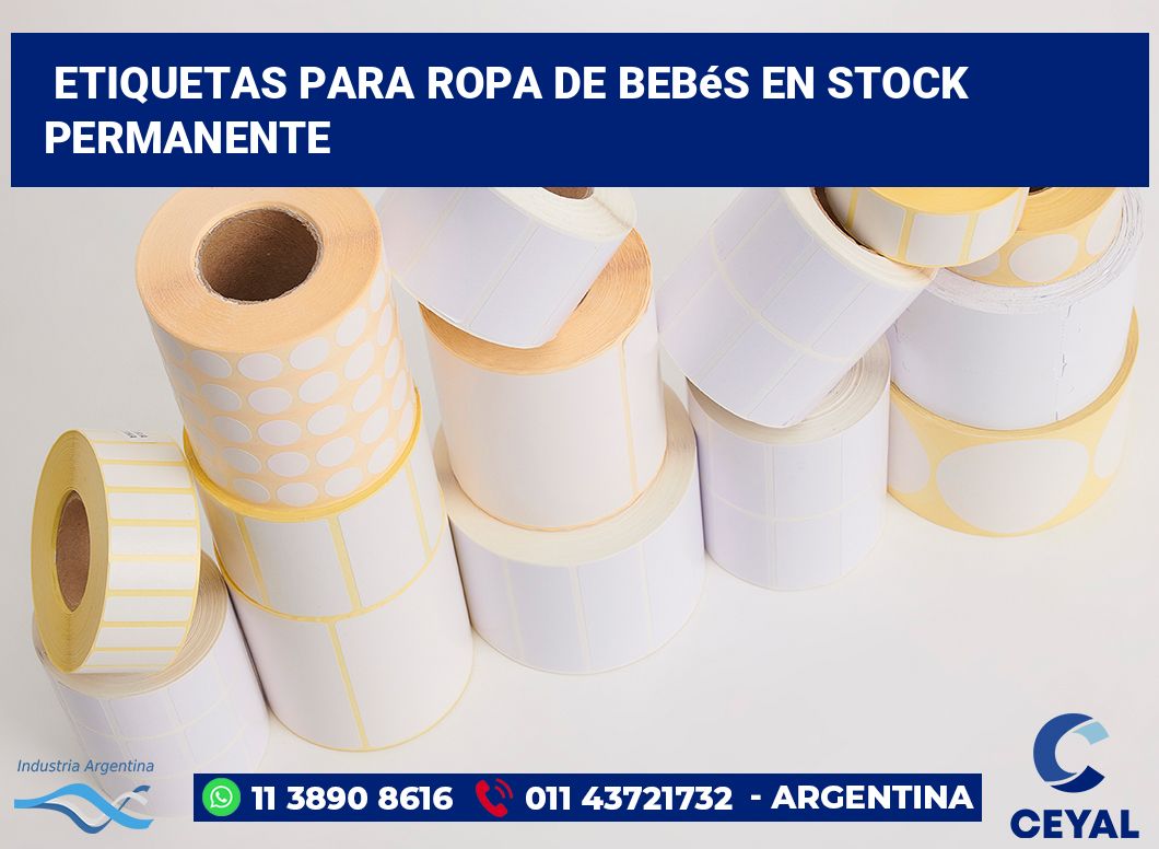 Etiquetas para Ropa de Bebés en Stock Permanente