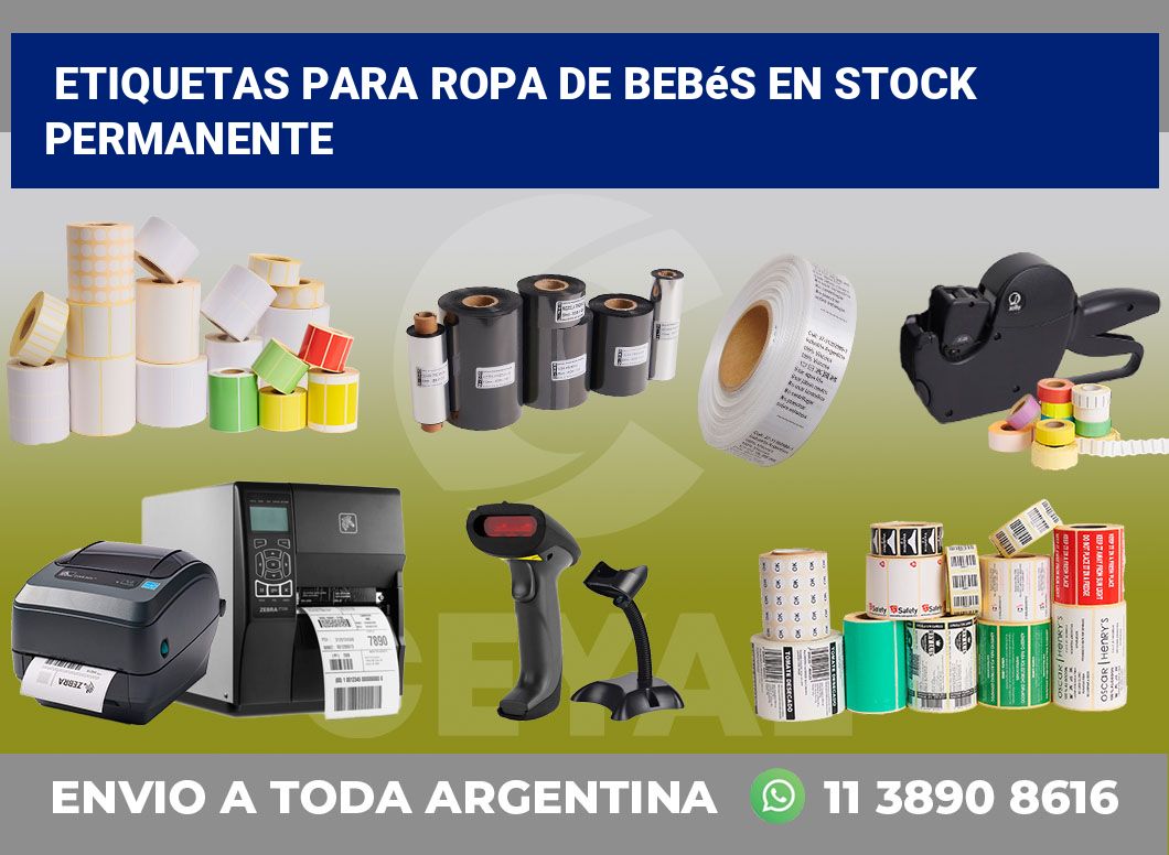Etiquetas para Ropa de Bebés en Stock Permanente