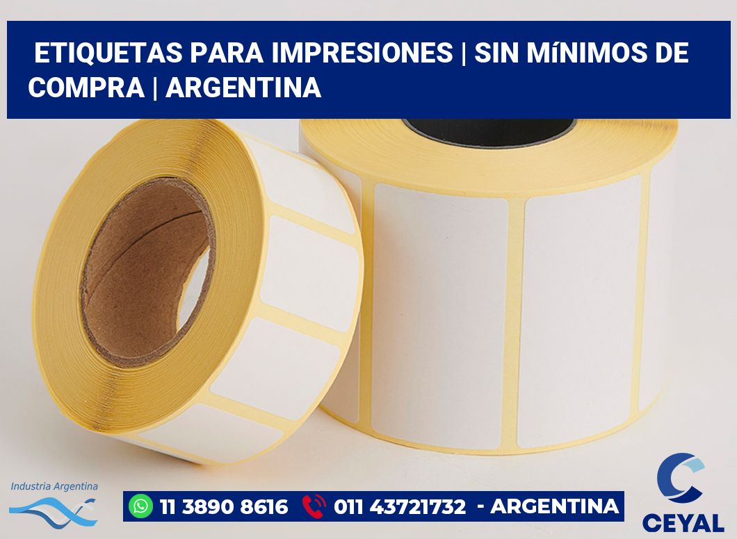 Etiquetas para impresiones | Sin mínimos de compra | Argentina